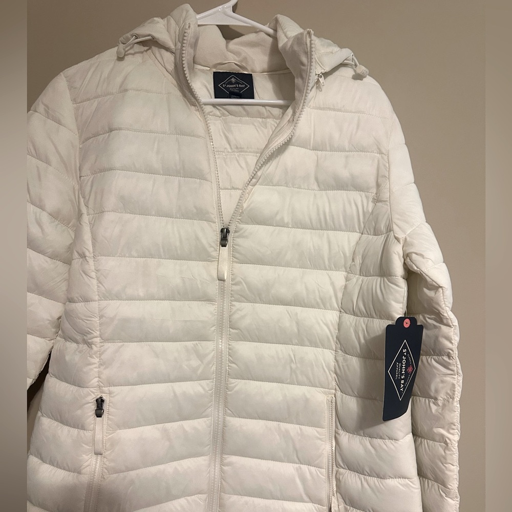 NWT ST JOHN’S BAY ivory white coat